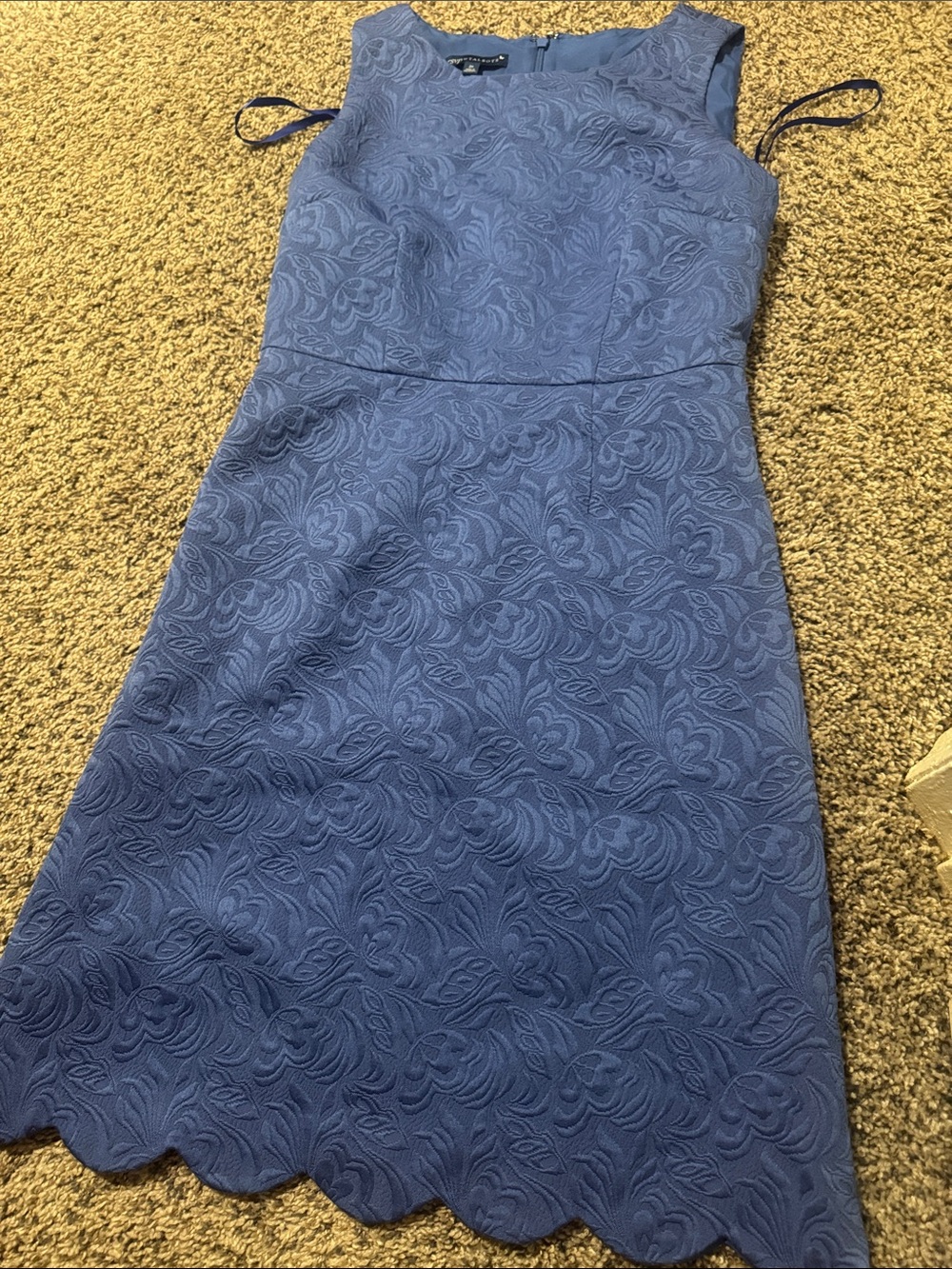 Talbots Periwinkle Floral Jacquard Sheath Dress